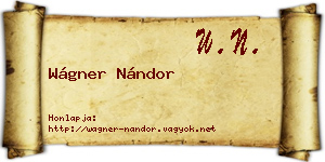 Wágner Nándor névjegykártya