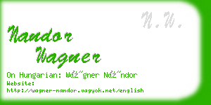 nandor wagner business card